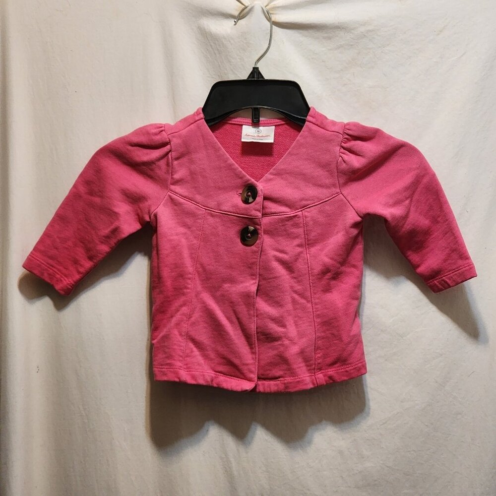 Hanna Andersson Pink Coat Terry Cloth Inside 80 18-24 months 24-27 lbs